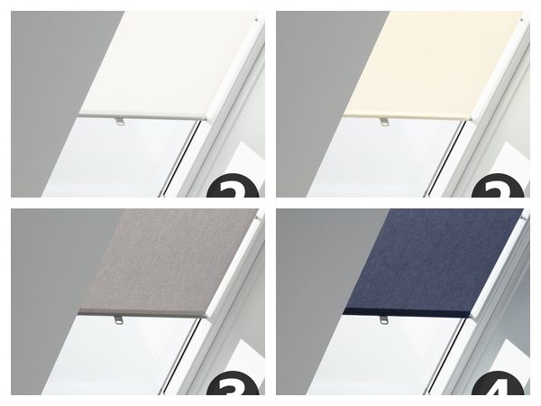 VELUX Sichtschutzrollo RHL in Weiß, Hellbeige, Grau und Dunkelblau