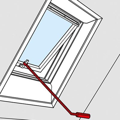 VELUX Bedienstange ZCZ 112 mit 120 cm am Klapp-Schwingfenster