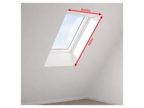 Breite und Höhe des Dachausschnitts für das VELUX Insektenschutzrollo messen