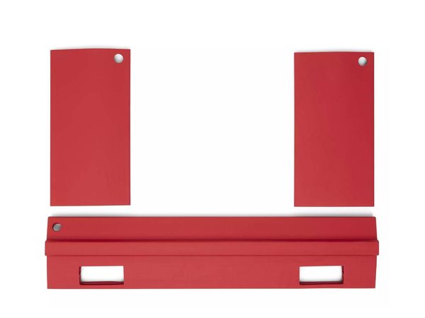 Die drei roten Teile des VELUX Protect-Tools ZZZ 258