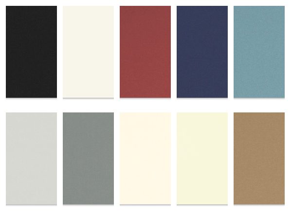 Verdunkelungsstoffe in Unifarben von Schwarz über Blau und Grau bis Braun