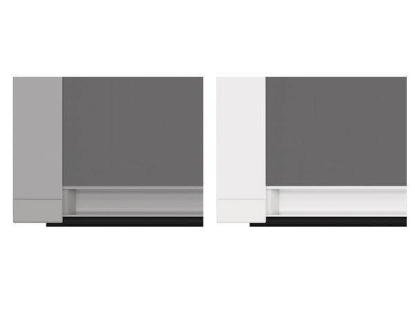 Führungsschienen in Silber und Weiß