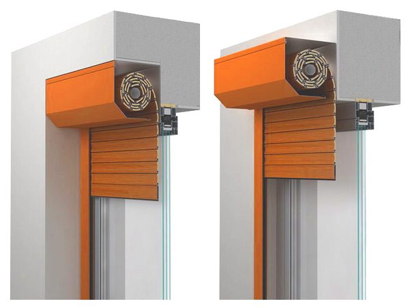 Vorbaurollladen in und auf der Fensterlaibung montiert