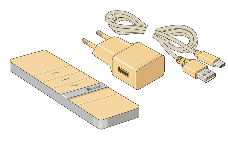 Set Fernbedienung 1 Kanal & USB Netzteil inkl. Ladekabel 300 cm