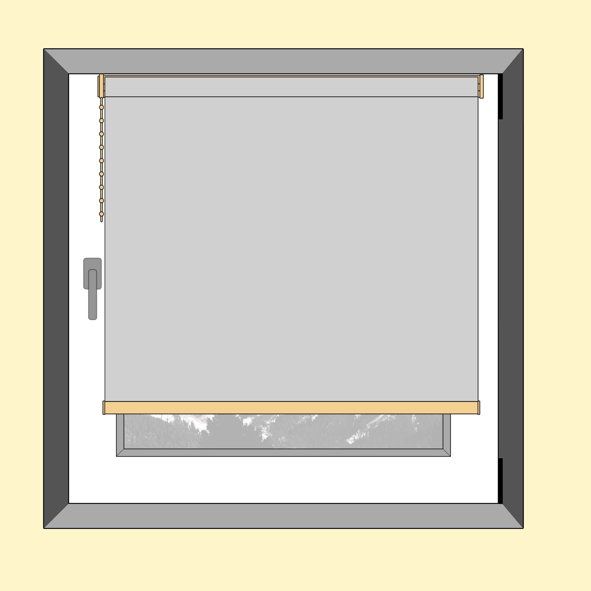 Auf dem Fensterflügel mit Klemmträgern
